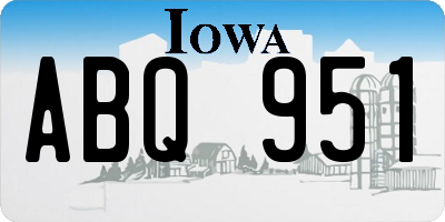 IA license plate ABQ951