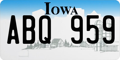 IA license plate ABQ959