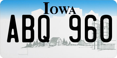 IA license plate ABQ960