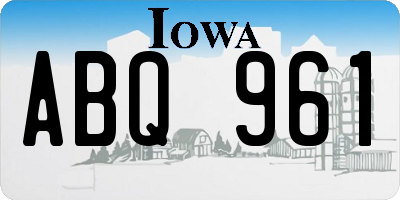 IA license plate ABQ961