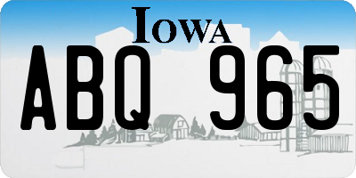 IA license plate ABQ965