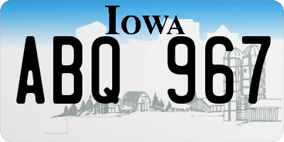 IA license plate ABQ967