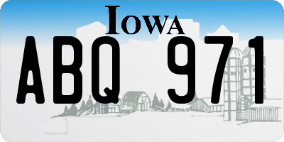 IA license plate ABQ971