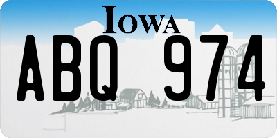 IA license plate ABQ974
