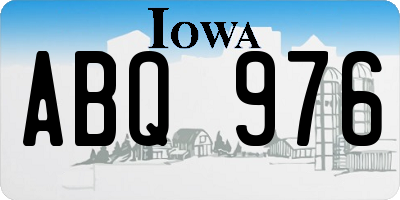 IA license plate ABQ976