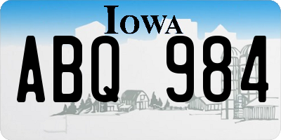 IA license plate ABQ984