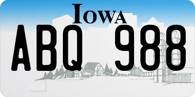 IA license plate ABQ988