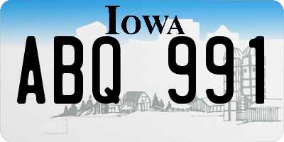 IA license plate ABQ991