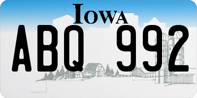 IA license plate ABQ992