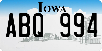 IA license plate ABQ994