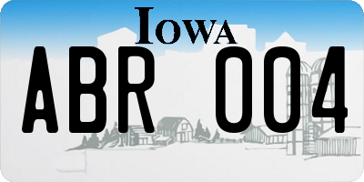 IA license plate ABR004