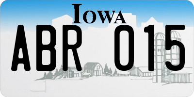 IA license plate ABR015
