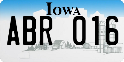 IA license plate ABR016