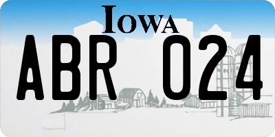 IA license plate ABR024