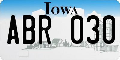 IA license plate ABR030