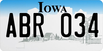 IA license plate ABR034