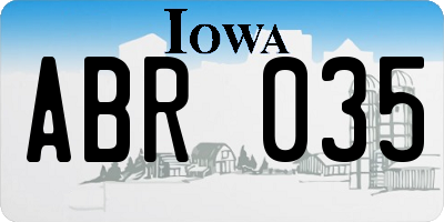 IA license plate ABR035