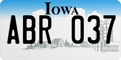 IA license plate ABR037