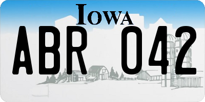IA license plate ABR042