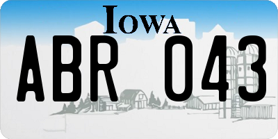 IA license plate ABR043