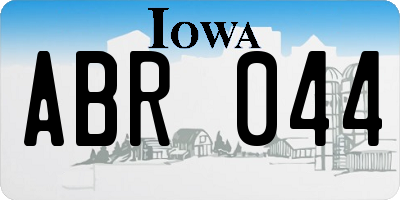 IA license plate ABR044