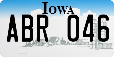 IA license plate ABR046