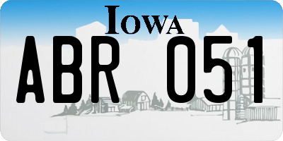 IA license plate ABR051
