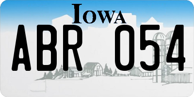 IA license plate ABR054