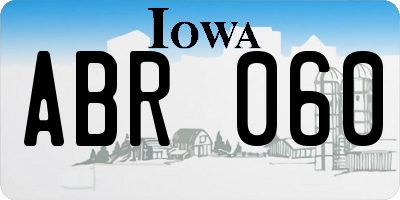 IA license plate ABR060