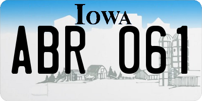 IA license plate ABR061