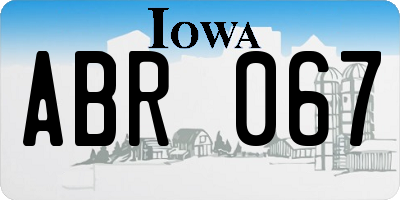 IA license plate ABR067
