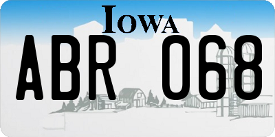IA license plate ABR068