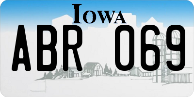 IA license plate ABR069