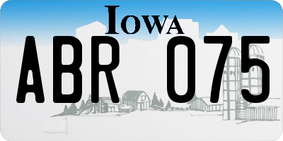 IA license plate ABR075