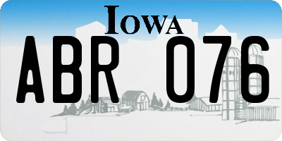 IA license plate ABR076