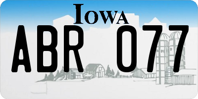 IA license plate ABR077