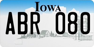 IA license plate ABR080
