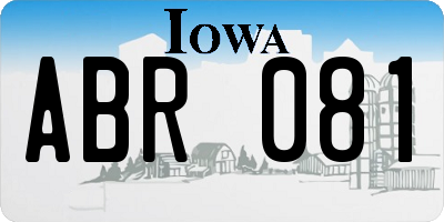 IA license plate ABR081
