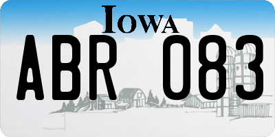 IA license plate ABR083