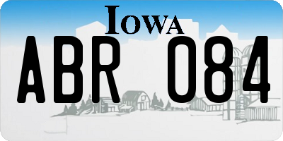IA license plate ABR084