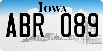 IA license plate ABR089