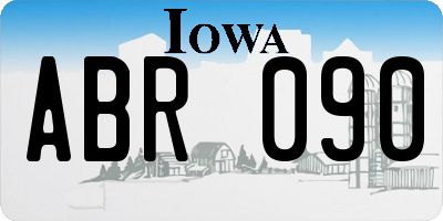IA license plate ABR090