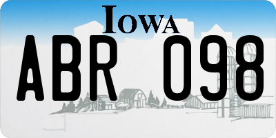 IA license plate ABR098