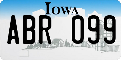 IA license plate ABR099