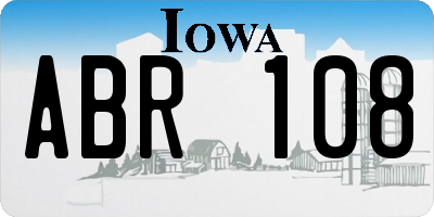 IA license plate ABR108