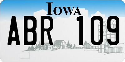 IA license plate ABR109