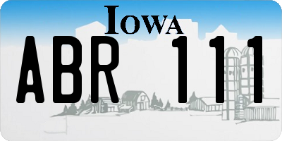 IA license plate ABR111