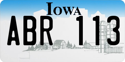 IA license plate ABR113