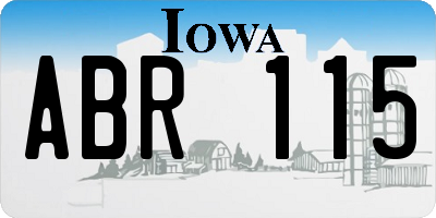 IA license plate ABR115