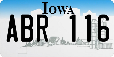 IA license plate ABR116